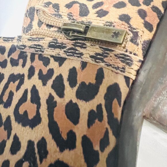 Lucky Brand-NWT-Leopard Print 2" Heels Women's Size 9 Leather Ankle Boots-Comfy - Picture 11 of 15